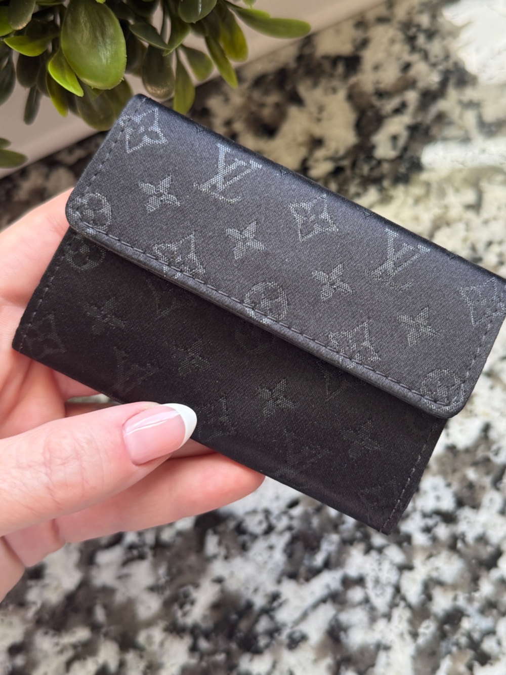 Louis Vuitton Black Monogram Canvas Compact Wallet